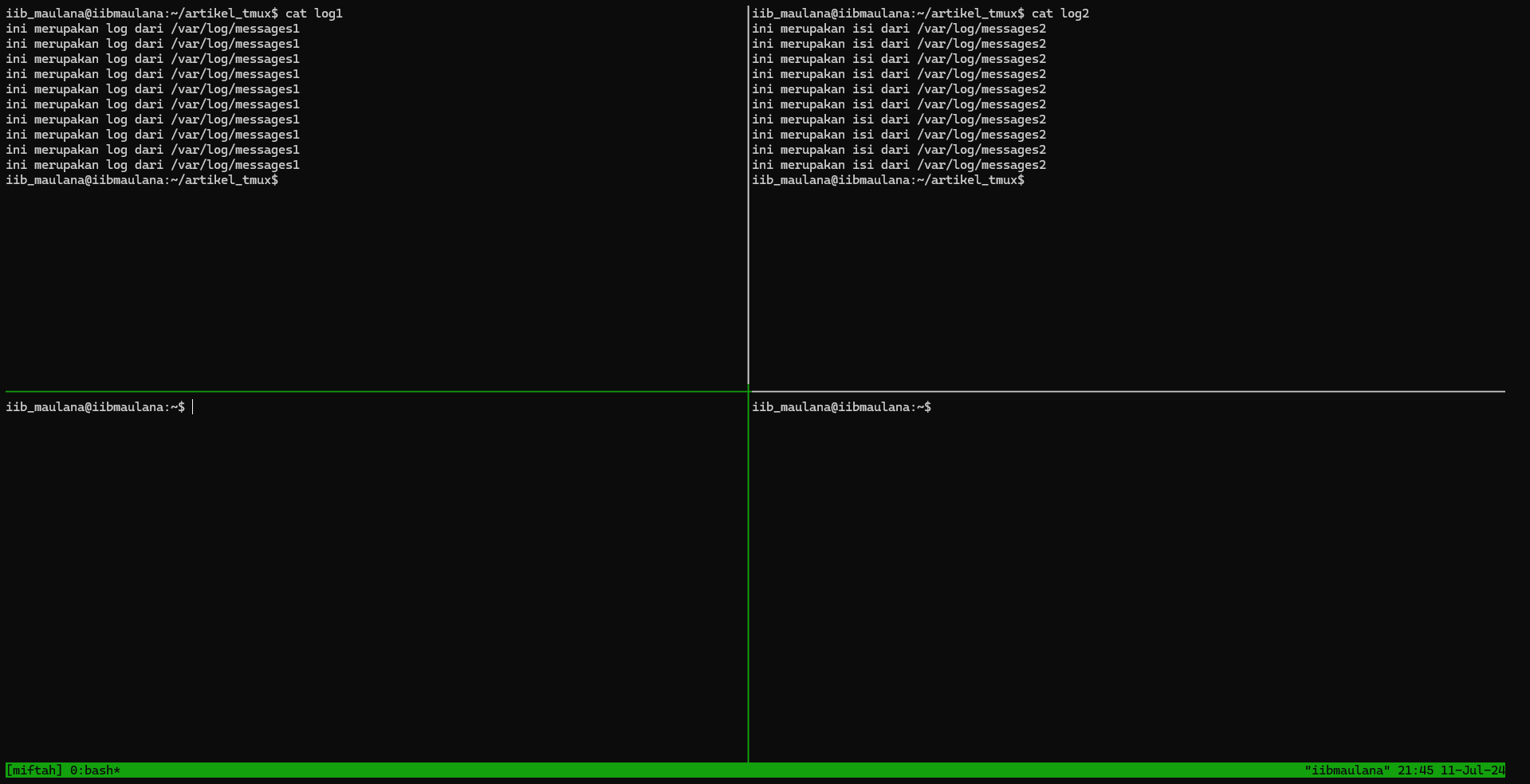 beberapa split panel