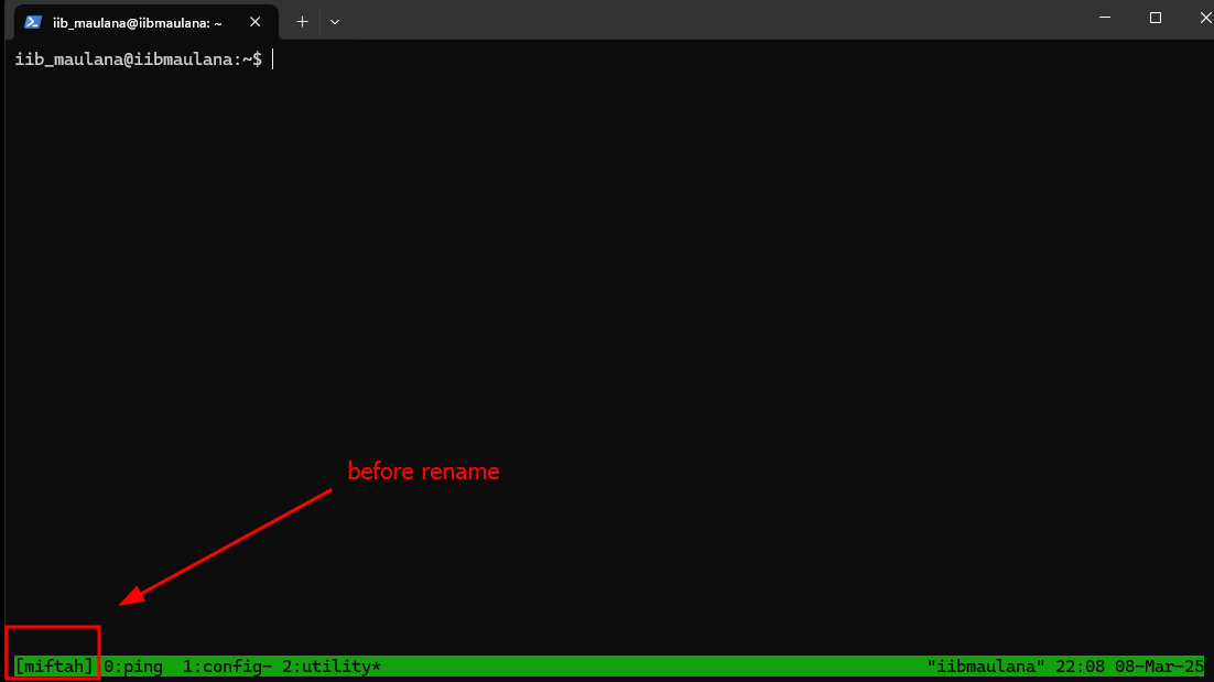 Before rename session